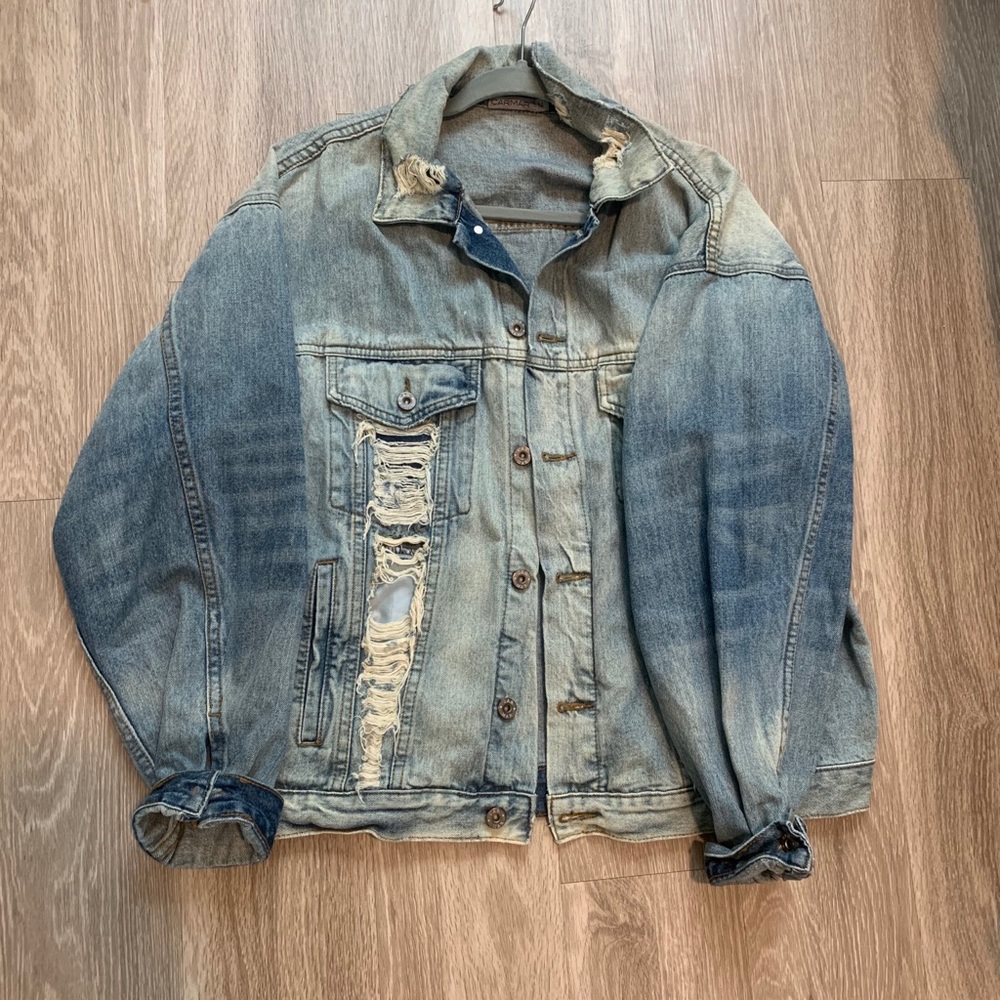 LF Carmar Jean jacket with ripped detailing